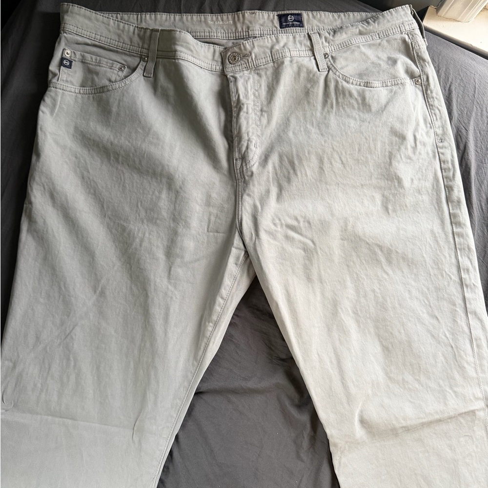 Ag Adriano Goldschmied The Graduate Tailored Leg Pants in Light Gray 42x32